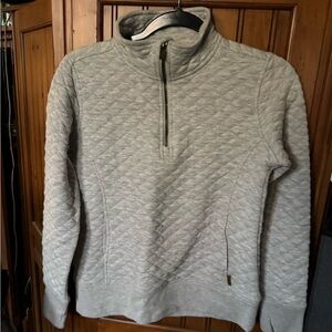 Avalanche Light Gray Quilted Women's Turtleneck Sweater